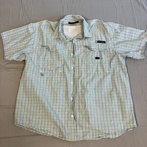 Columbia PFG Super Bonehead Fishing Shirt L Mens Multicolor Vented Performance
